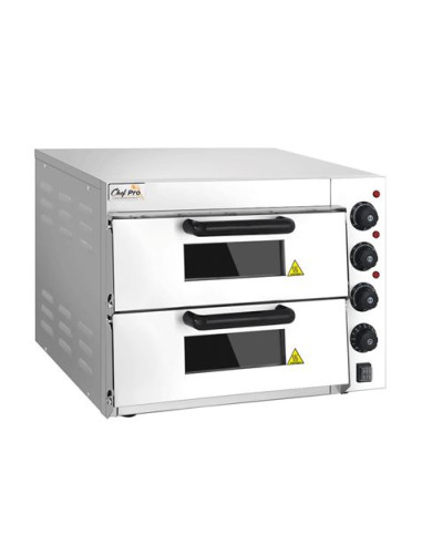 HORNO DE PIZZA ELÉCTRICO PROFESIONAL 2 CÁMARAS 3000W CHEF PRO