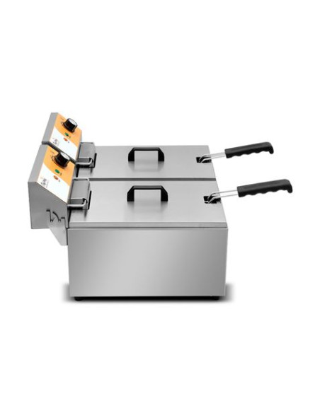 FREIDORA ELÉCTRICA PROFESIONAL 11+11 LITROS 2X3000W CHEF PRO