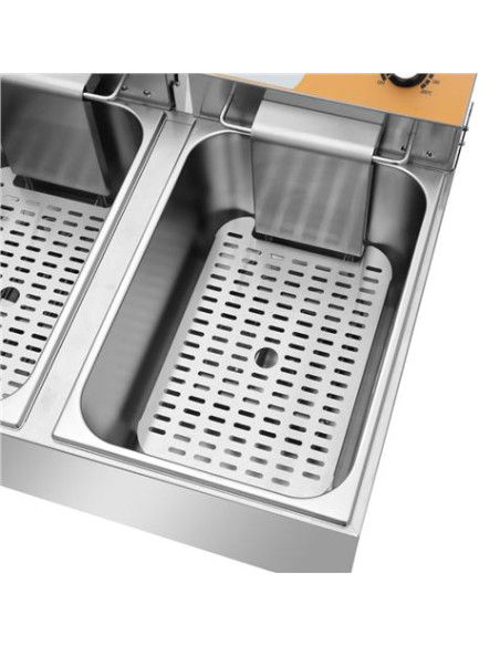 FREIDORA ELÉCTRICA PROFESIONAL 11+11 LITROS 2X3000W CHEF PRO