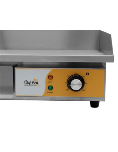 PLANCHA ELÉCTRICA PROFESIONAL SUPERFICIE LISA 3000W CHEF PRO