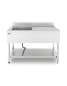 FREGADERO INDUSTRIAL 140X70X85CM CUBETA IZQUIERDA Y ESTANTE CHEF PRO 2