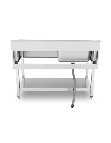 FREGADERO INDUSTRIAL 140X70X85CM CUBETA IZQUIERDA Y ESTANTE CHEF PRO