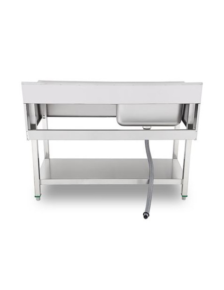 FREGADERO INDUSTRIAL 140X70X85CM CUBETA IZQUIERDA Y ESTANTE CHEF PRO
