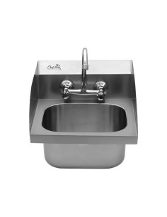 FREGADERO MURAL ACERO INOX PROFESIONAL CON GRIFO Y BACKSPLASH CHEF PRO 2