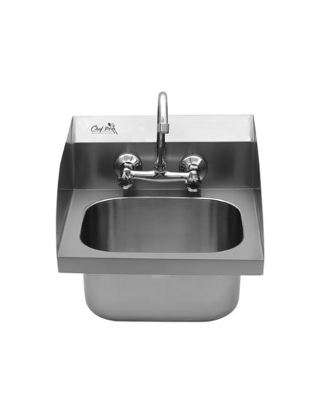 FREGADERO MURAL ACERO INOX PROFESIONAL CON GRIFO Y BACKSPLASH CHEF PRO