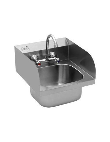 FREGADERO MURAL ACERO INOX PROFESIONAL CON GRIFO Y BACKSPLASH CHEF PRO