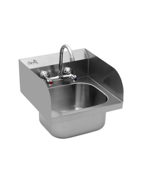 FREGADERO MURAL ACERO INOX PROFESIONAL CON GRIFO Y BACKSPLASH CHEF PRO