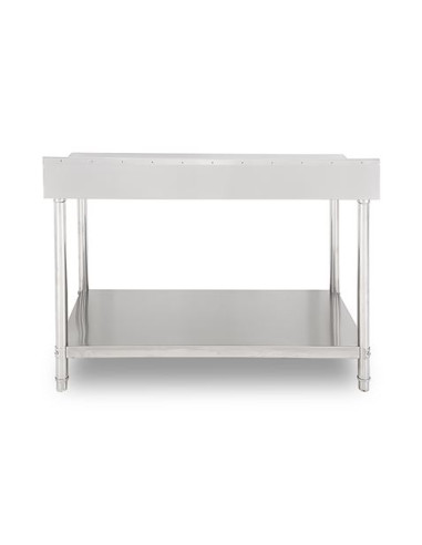 MESA DE TRABAJO ACERO INOXIDABLE 140X70X85CM CON RESPALDO CHEF PRO