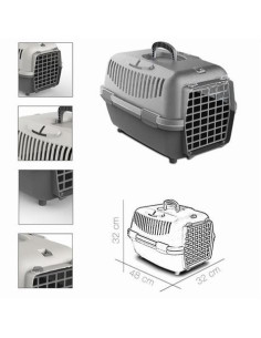 TRANSPORTIN MASCOTAS GRIS CLARO 48X32X32CM