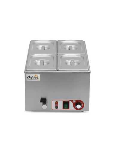 BAÑO MARIA INDUSTRIAL 4 CUBETAS 1200W CHEF PRO
