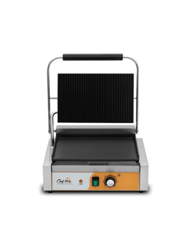 SANDWICHERA INDUSTRIAL SUPERFICIE MIXTA (RAYADA + LISA) 2200W CHEF PRO