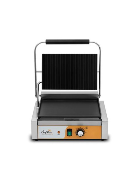 SANDWICHERA INDUSTRIAL SUPERFICIE MIXTA (RAYADA + LISA) 2200W CHEF PRO