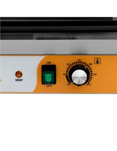 SANDWICHERA INDUSTRIAL SUPERFICIE MIXTA (RAYADA + LISA) 2200W CHEF PRO