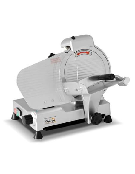 CORTADORA DE CARNE Y FIAMBRE PROFESIONAL 250MM, 240W CHEF PRO