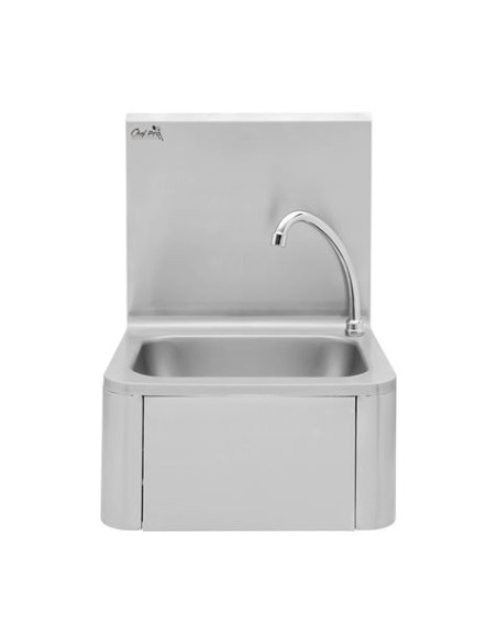 FREGADERO MURAL ACERO INOX PROFESIONAL CON GRIFO Y DISPENSADOR CHEF PRO