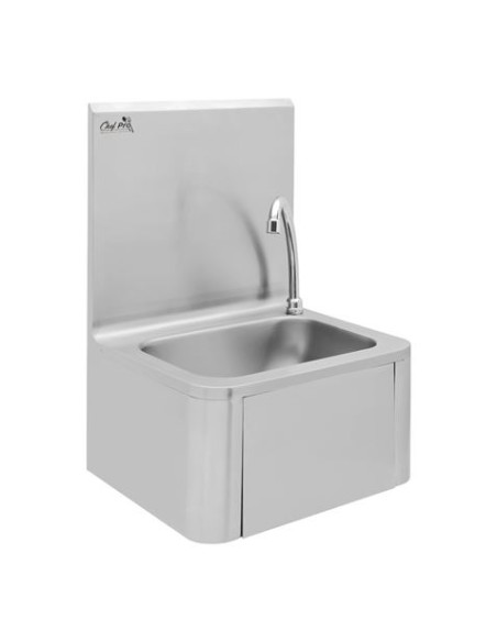 FREGADERO MURAL ACERO INOX PROFESIONAL CON GRIFO Y DISPENSADOR CHEF PRO