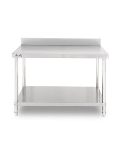 MESA DE TRABAJO ACERO INOXIDABLE 180X70X85CM CON RESPALDO CHEF PRO 2