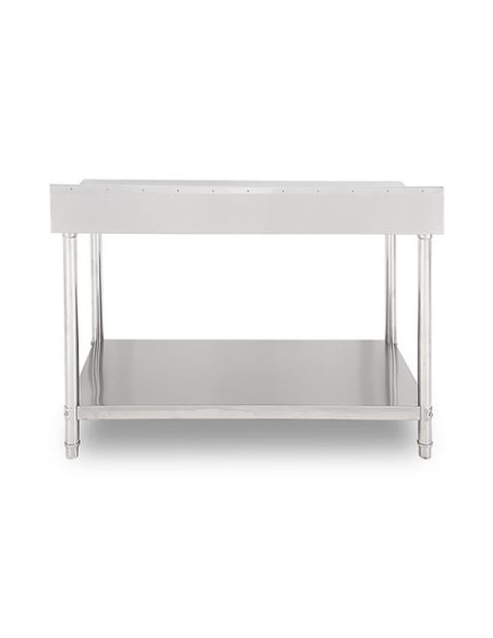 MESA DE TRABAJO ACERO INOXIDABLE 180X70X85CM CON RESPALDO CHEF PRO
