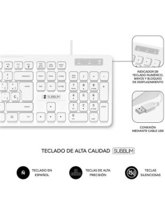 COMBO TECLADO Y RATON CON CABLE BUSINESS SLIM BLANCO SUBBLIM 2