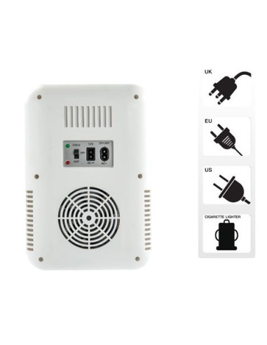 MINI NEVERA 5.5 LITROS 12/220V BLANCO/ESPEJO LED XO