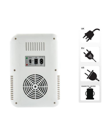 MINI NEVERA 5.5 LITROS 12/220V BLANCO/ESPEJO LED XO