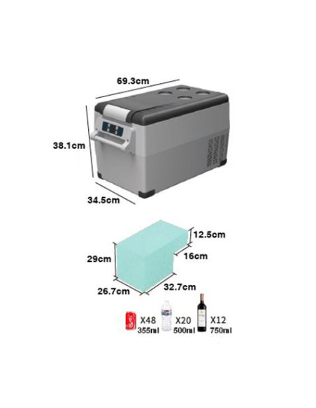 NEVERA DE COMPRESOR PORTATIL 31 LITROS 50W MUVIP