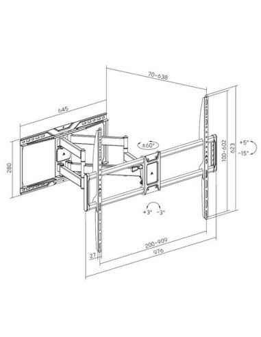 SOPORTE ARTICULADO REFORZADO TV LED, LCD 50-105 CROMAD
