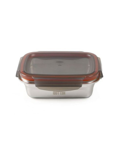 TUPPER RECTANGULAR ACERO INOXIDABLE 2.6 LITRO APTO MICROONDAS QUTTIN