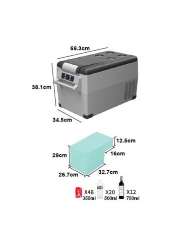 NEVERA DE COMPRESOR PORTATIL 31 LITROS 50W MUVIP