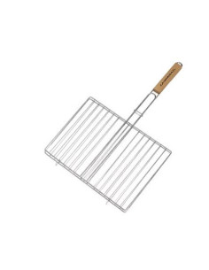 PARRILLA DOBLE CON CIERRE 48X27 Y MANGO MADERA CAMPINGAZ