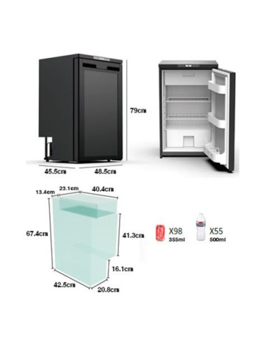 NEVERA FIJA CON COMPRESOR 12V 83 LITROS 80W MUVIP