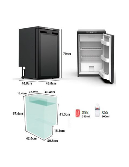 NEVERA FIJA CON COMPRESOR 12V 83 LITROS 80W MUVIP