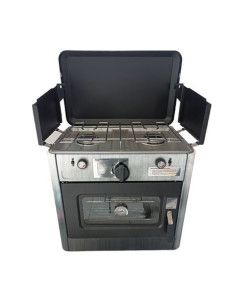 COCINA 2 FUEGOS CON TAPA + HORNO DE GAS CON SISTEMA DE SEGURIDAD MUVIP 2
