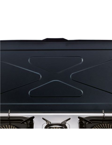 COCINA GAS INOX 3 FUEGOS SERIE STRONG + TAPA MUVIP
