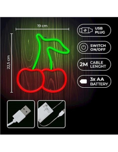 LAMPARA DECORATIVA NEON LED CHERRY FOREVER 2