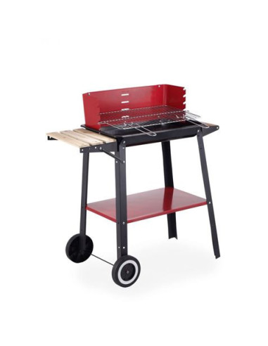 BARBACOA PORTATIL RECTANGULAR 81X41CM CON RUEDAS ALGON