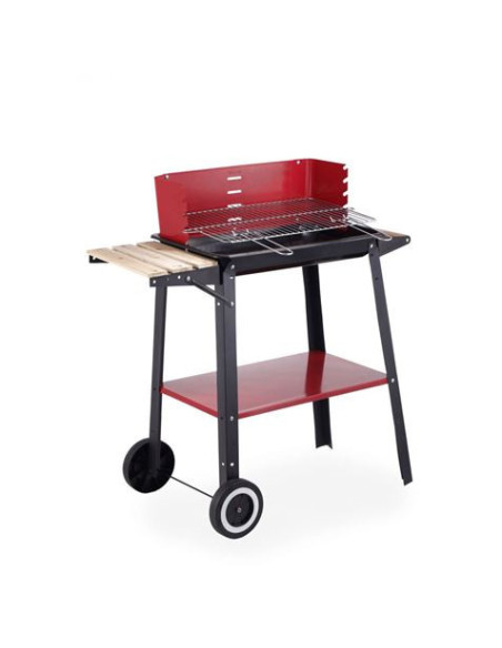 BARBACOA PORTATIL RECTANGULAR 81X41CM CON RUEDAS ALGON