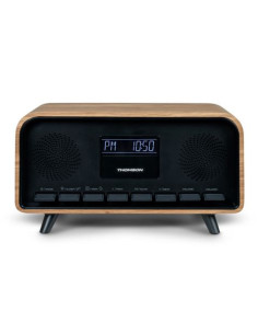 ALTAVOZ RETRO CON DESPERTADOR 30W MADERA NEGRO RT850BT THOMSON