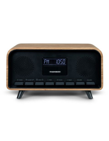 ALTAVOZ RETRO CON DESPERTADOR 30W MADERA NEGRO RT850BT THOMSON