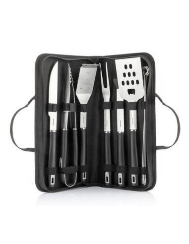 KIT DE 6 UTENSILIOS PARA BARBACOA CON MALETIN