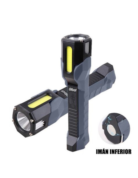 LINTERNA DE TRABAJO LED RECARGABLE 1000LM IPX5 CABEZAL ROTATIVO 90º ELBAT