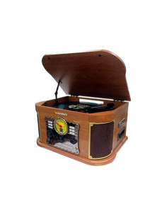 TOCADISCOS DE MADERA RETRO | CD | FM | BT | CASSETTE | PXRC52CDWD SUNSTECH