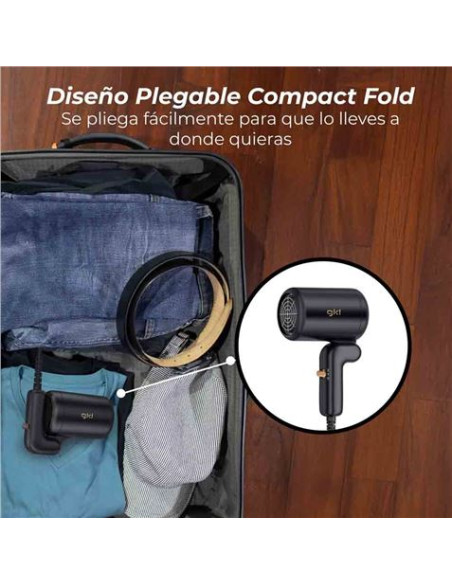 SECADOR DE PELO PLEGABLE 400W NEGRO IDEAL VIAJE GKL