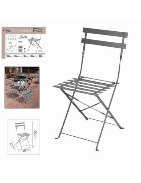 SILLA PLEGABLE METALICA JAVA ANTRACITA