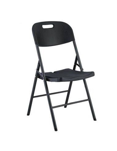 SILLA RESINA PLEGABLE PRO 44X53X83CM NEGRA SUNGARDEN