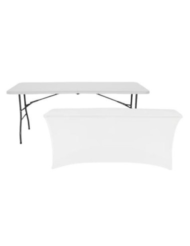 FUNDA PARA MESA DE RESINA 152X70X74CM BLANCA SUNGARDEN