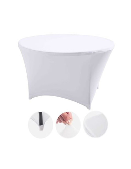 FUNDA PARA MESA DE RESINA REDONDA 160X74 BLANCA SUNGARDEN