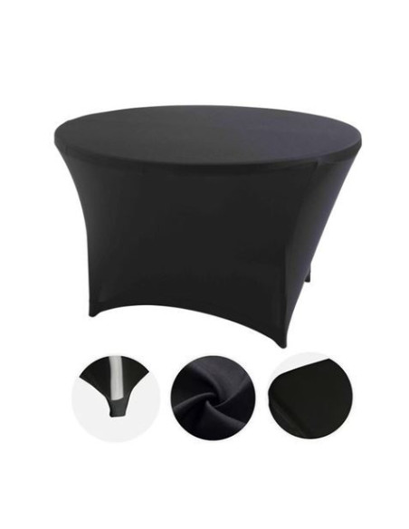FUNDA PARA MESA DE RESINA REDONDA 160X74 NEGRA SUNGARDEN