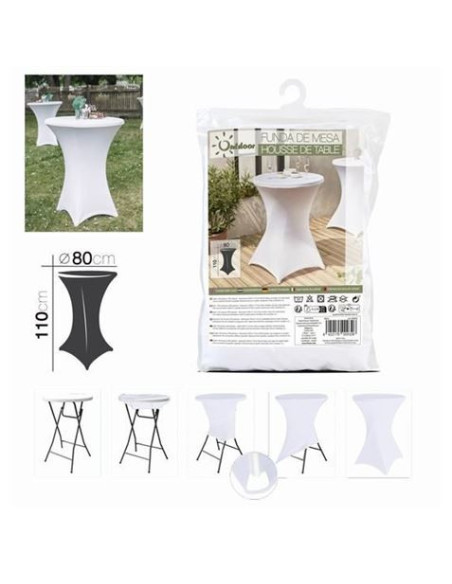 FUNDA PARA MESA DE RESINA TIPO COCTEL D80XH110CM BLANCA