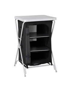 MESA DE CAMPING PLEGABLE CON ARMARIO DE TELA INTEGRADO